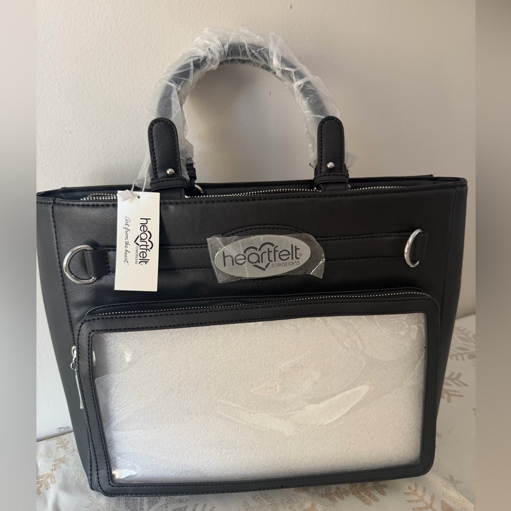 Art From The Heart Black Tote Style Purse NWT by Heartfelt Creations
